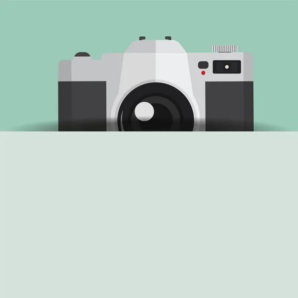 Camera Copy Space Green Background — 스톡 벡터