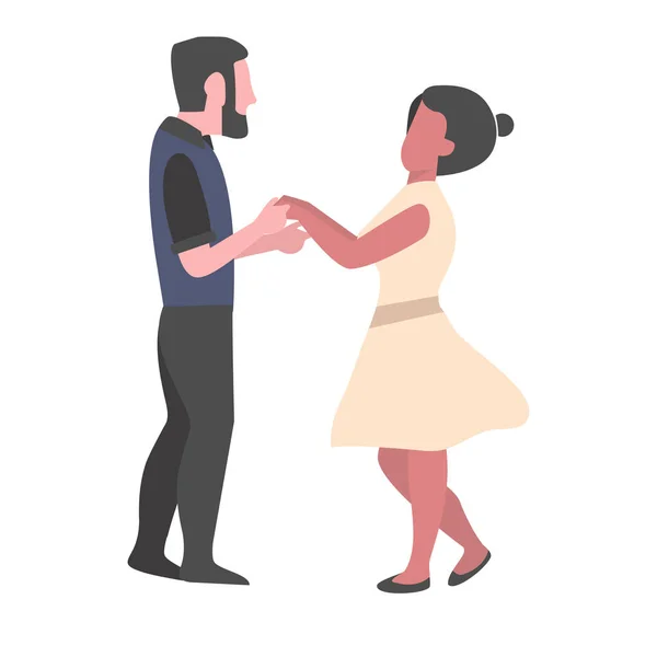 Schattig Romantisch Paar Dansen Samen — Stockvector