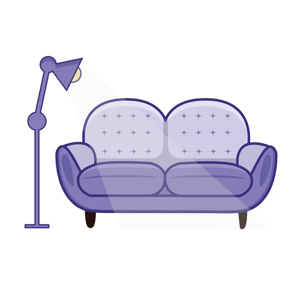 Comfortable Modern Sofa Furniture Living Room — 스톡 벡터