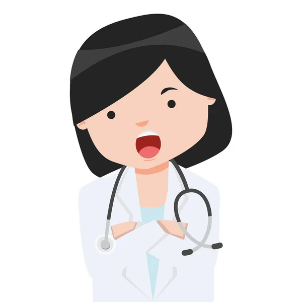 Close Woman Doctor Stethoscope — Vetor de Stock