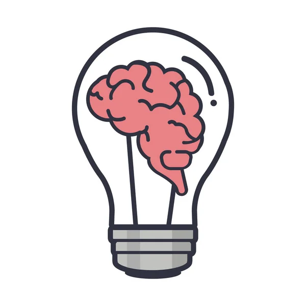 Creative Brain Light Bulb Sign — Image vectorielle