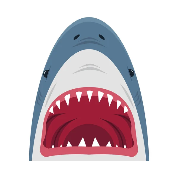Shark Open Mouth Cartoon Vector — Stok Vektör