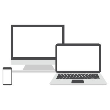 cihazlar bilgisayar, dizüstü bilgisayar ve cep telefonu kümesi 