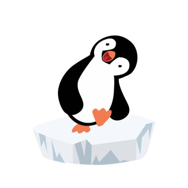 penguin on ice floe cartoon
