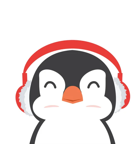 Penguin Ear Muffs Children — Stockvektor