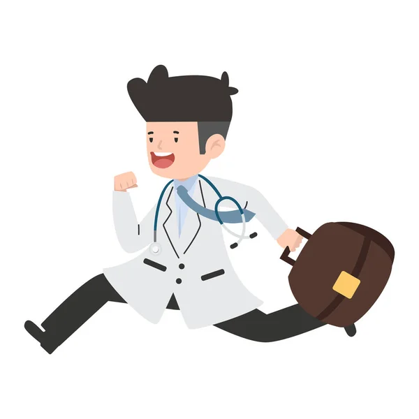 Doctor Emergency Hurrying Help Patient — Vector de stock