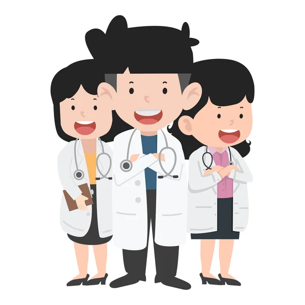 Set Doctor Cartoon Characters — Stock vektor