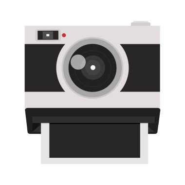 Retro camera with photo vector