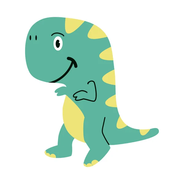 Cute Dino Tyrannosaurus Cartoon Vector — Vector de stoc
