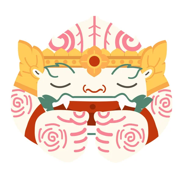 Head Hanuman Sleepingthai Character — Stockvektor