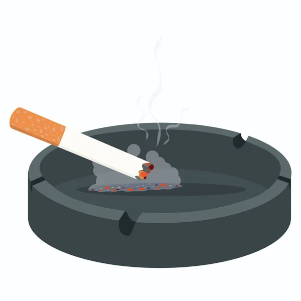 Cigarette Ashtray Burning Concept — ストックベクタ