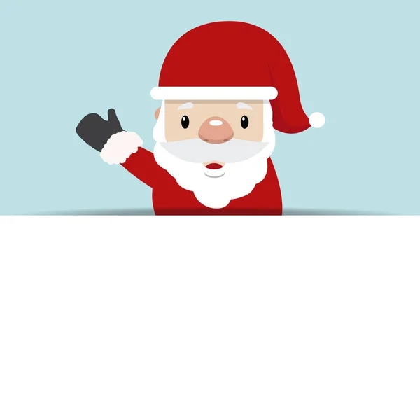 Santa Claus Sosteniendo Banner Blanco — Vector de stock