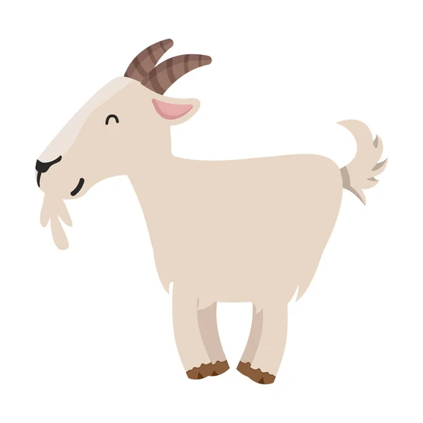 Cartoon Goat Isolated White Background — Stock Vector