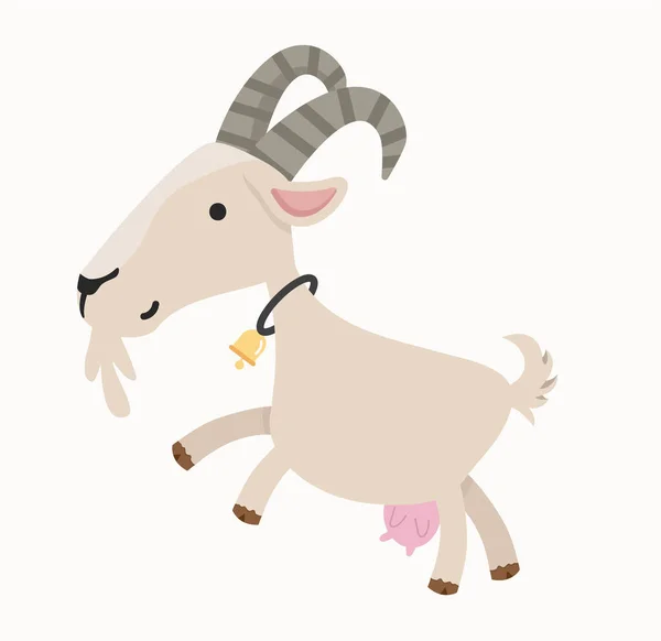 Cute Goat Cartoon Character Vector —  Vetores de Stock