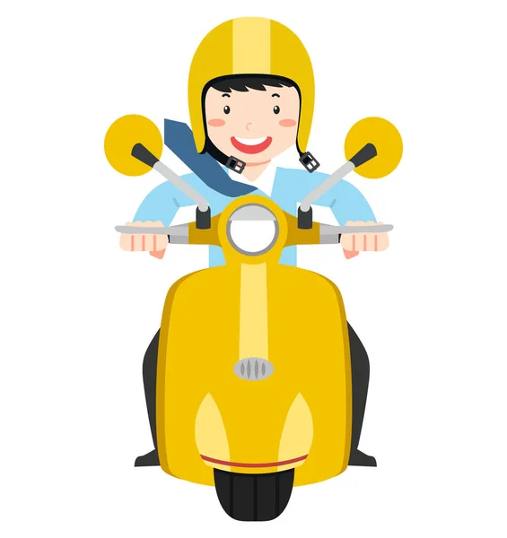 Businessman Riding Motorcycle Vector — стоковый вектор