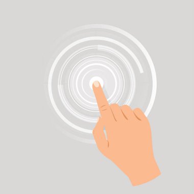 hand presses the button vector