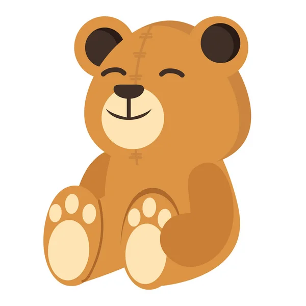 Happy Brown Teddy Bear Cartoon — ストックベクタ