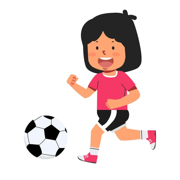 Kleines Kind Spielt Fußball — Stockvektor