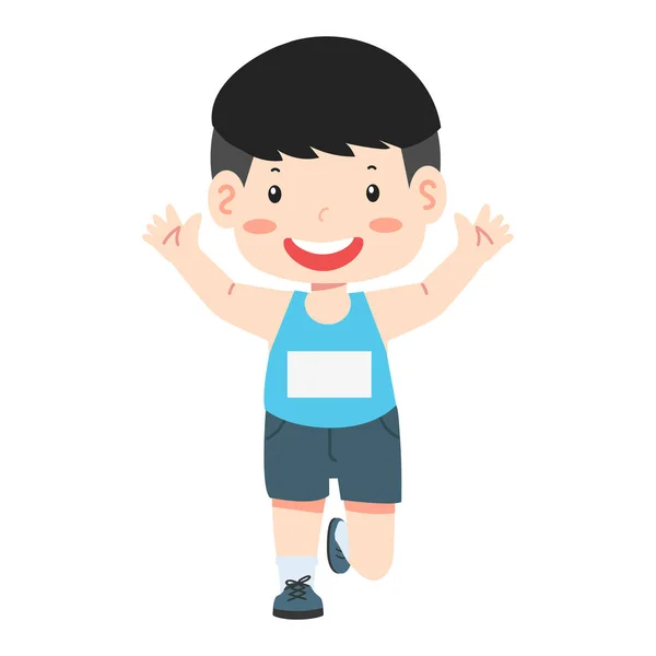 Παιδί Τρέχει Μαραθώνιο Αγώνα — Διανυσματικό Αρχείο