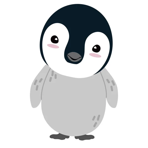 Linda Chica Penguin Dibujos Animados Plana — Vector de stock