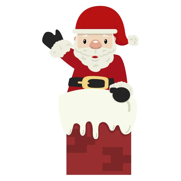 Feliz Santa Claus Techo — Vector de stock