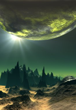 uzaylı gezegenine bir moon ile