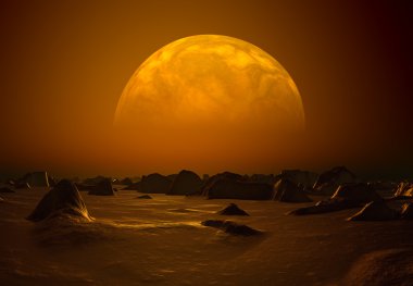 uzaylı gezegenine bir moon ile