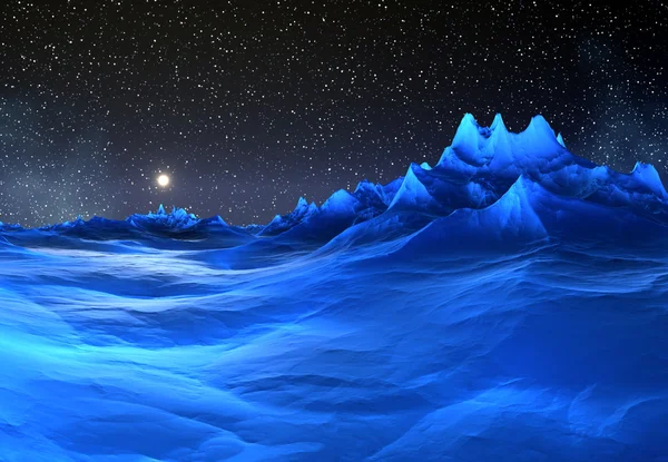 Blue Fantasy Alien Planet — Stock Photo, Image