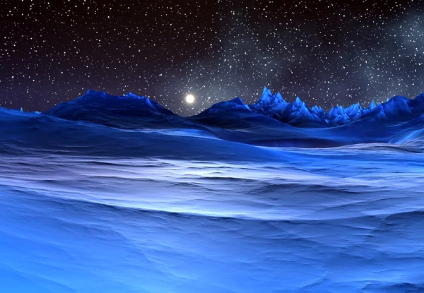 Blauwe fantasie buitenaardse planeet — Stockfoto