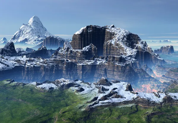 Paesaggio fantasy con montagne — Foto Stock