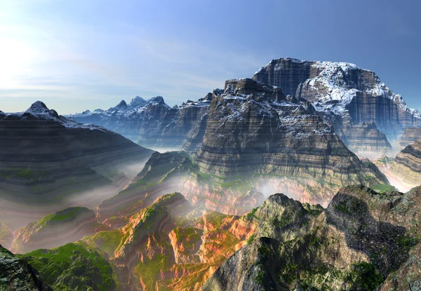Fantasy landskap med berg — Stockfoto