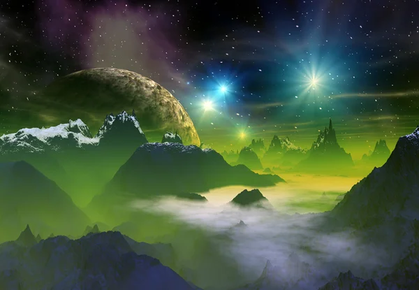 Alien Planet, Computer Artwork — Stock Photo, Image