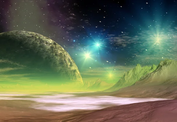 Alien Planet, Computer Artwork — Stock Photo, Image