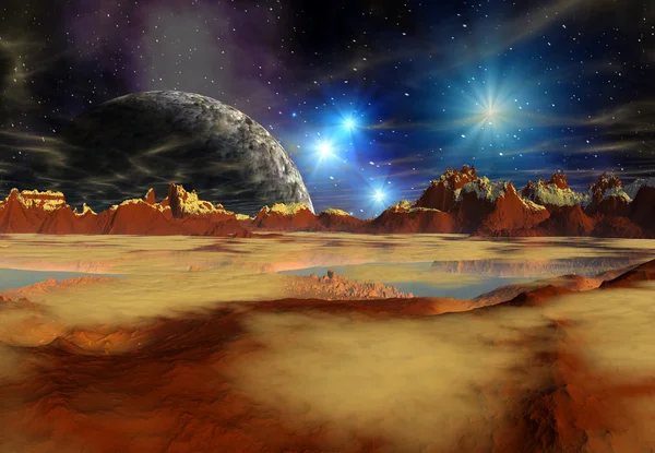 Alien Planet, Computer Artwork — Stock Photo, Image