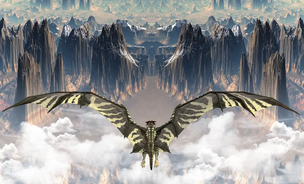 Летающий дракон - работа Мбаппе — стоковое фото