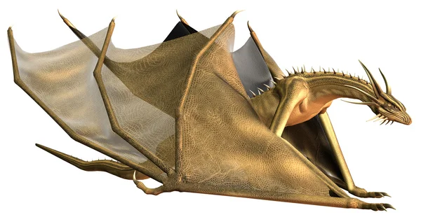 Sarı fantezi dragon - bilgisayar resmi