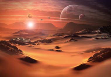 alien Planet - 3d render bilgisayar resmi