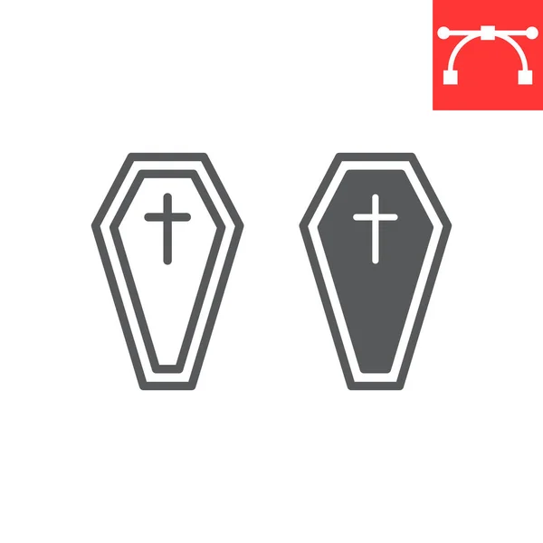 Coffinelijn en hiëroglief pictogram — Stockvector