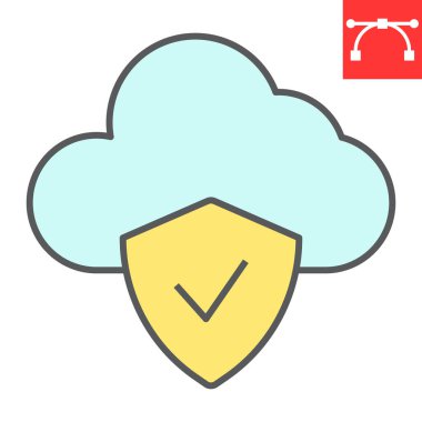 Bulut koruma renk çizgisi simgesi