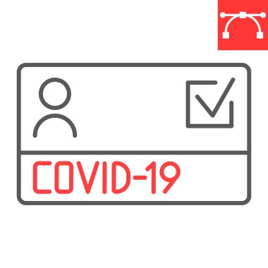 Covid-19 aşı pasaport çizgisi simgesi