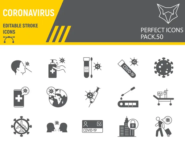 Набор иконок коронавируса — стоковый вектор