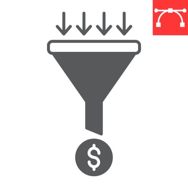 Satışlar huni kabartma simgesi