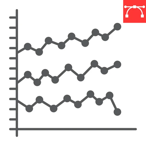 Marktanalytics glyph pictogram — Stockvector