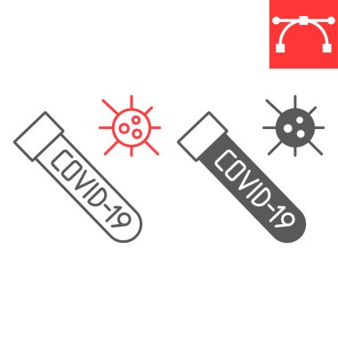 Cororavirus test tüpü hattı ve simge simgesi