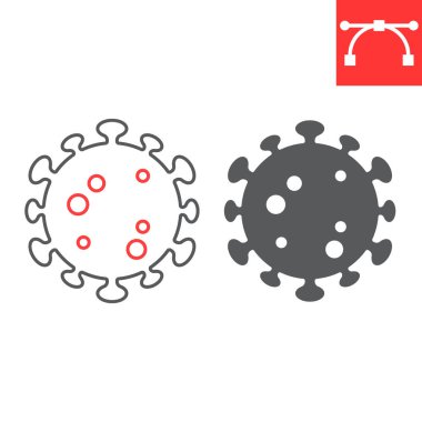 Covid-19 çizgi ve simge simgesi