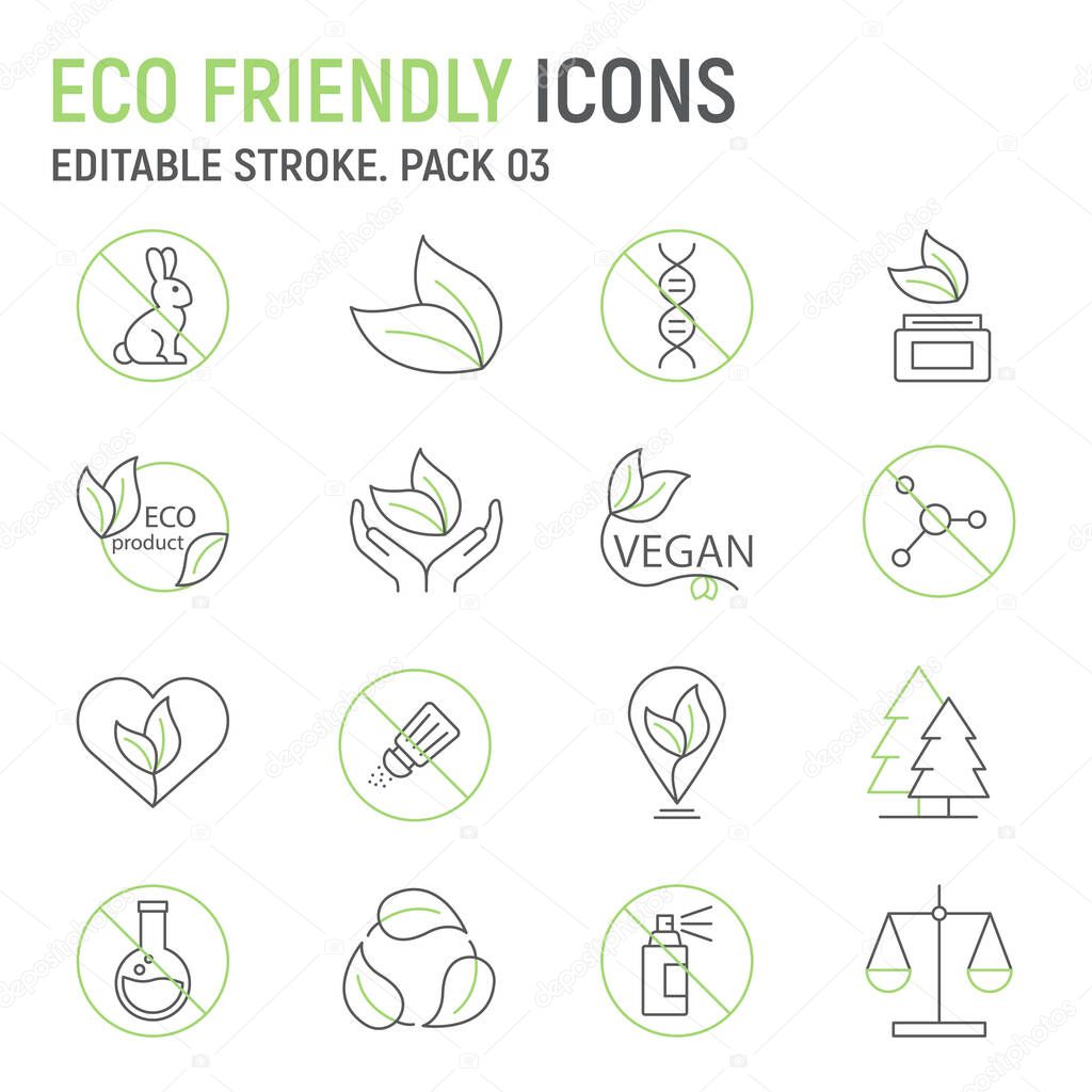 Eco Friendly line icon set