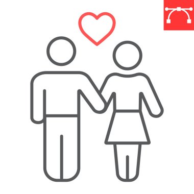 Aşk çizgisi simgesindeki çift