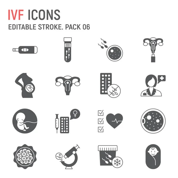 IVF glyph icon set — Vetor de Stock