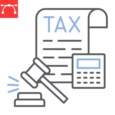 Tax law line icon vector