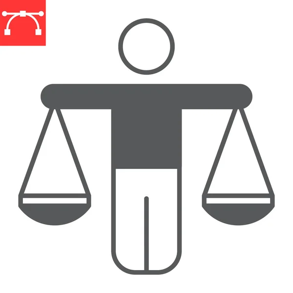 Droit des droits de l'homme glyphe icône — Image vectorielle